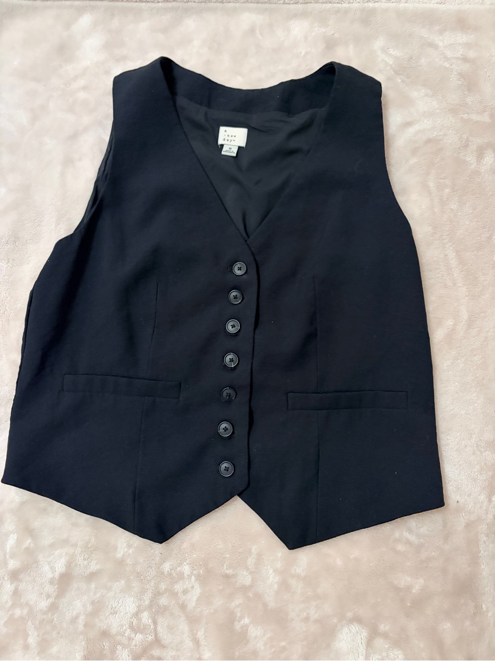 a new day Black Button-Front Tailored Vest